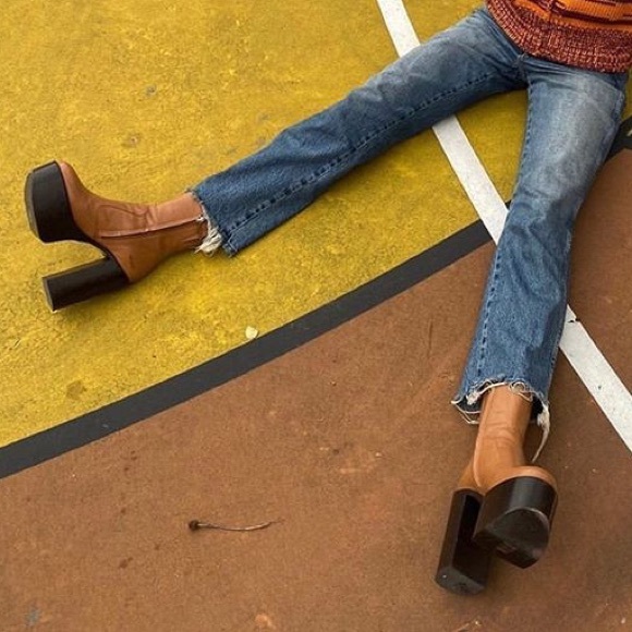 Simon Miller High Raid Low Leather Platform Heeled Fall Boots - Picture 3 of 15